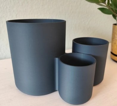 Suporte moderno para utensílios de cozinha com três recipientes